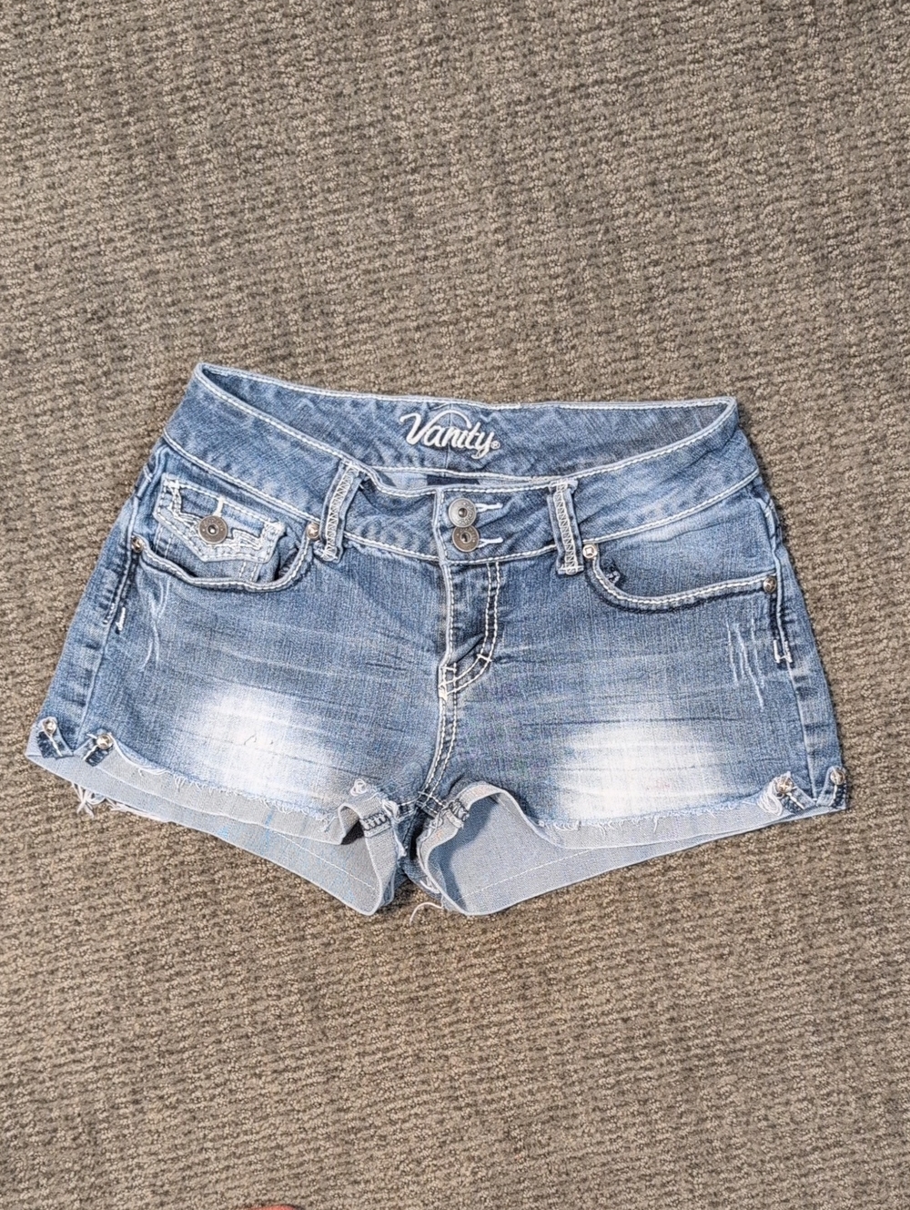 Vanity Light Blue Distressed Denim Cutoff Shorts